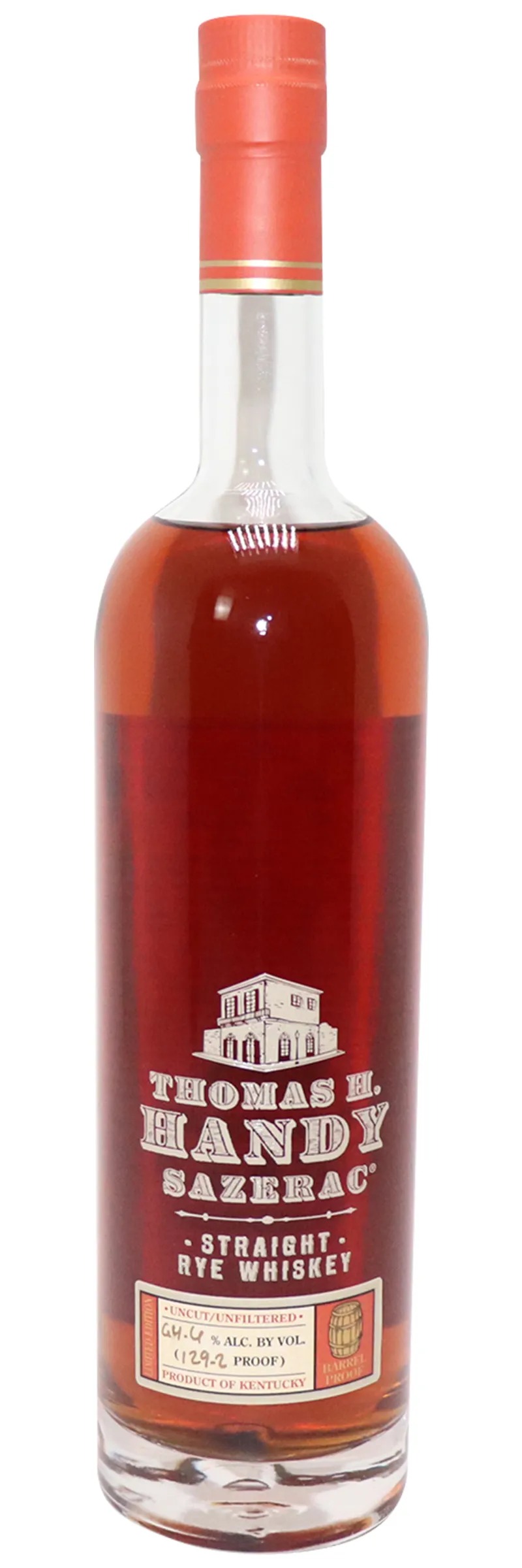 2014 Sazerac Rye Whiskey Thomas H. Handy, 129.2 Proof 750ml